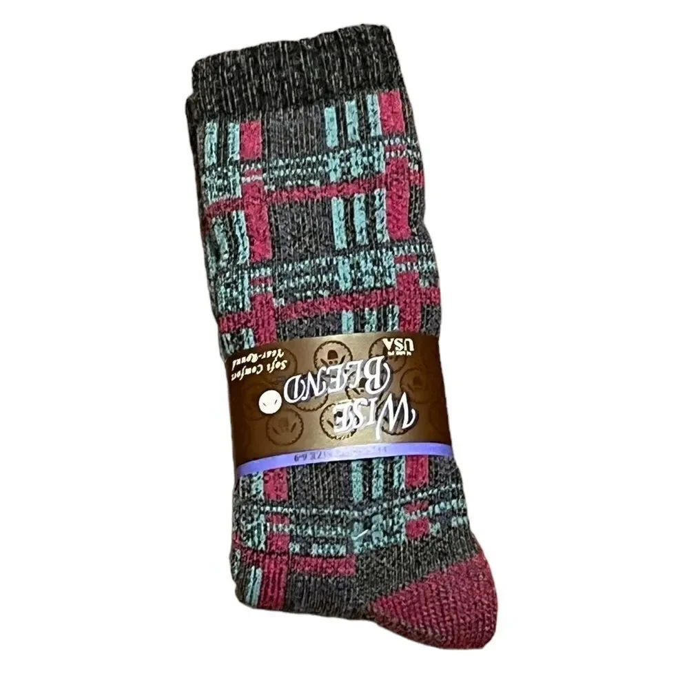 BOGO Wise Blend Plaid Merino Wool Socks, Size M, NWT‎